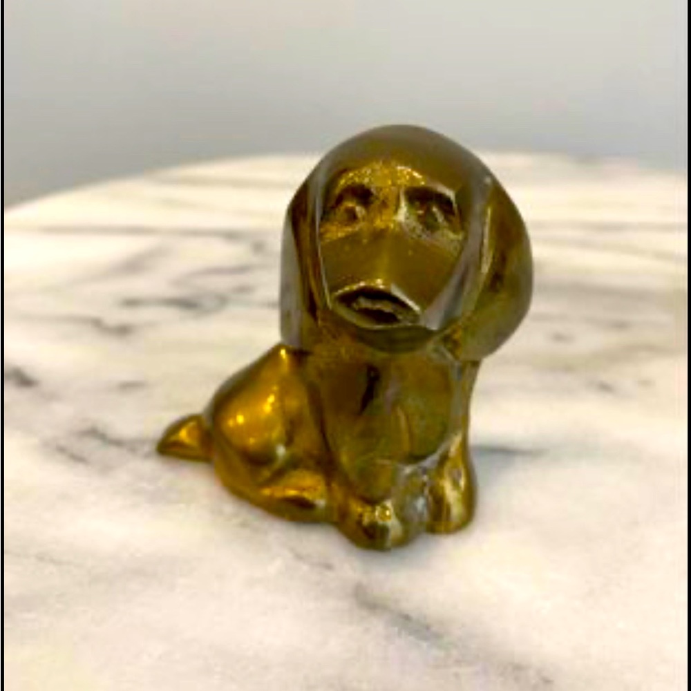 Vintage Brass Dog - small